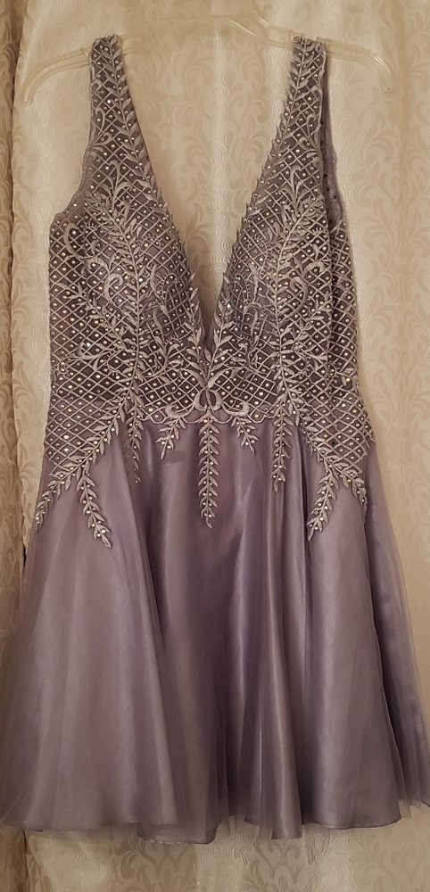 Special occasion silver dress